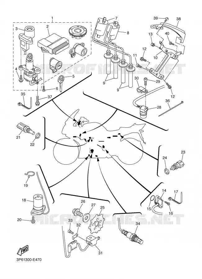 ELECTRICAL 1 Yamaha MOTO 1300 2007 FJR ABS  FJR1300AW