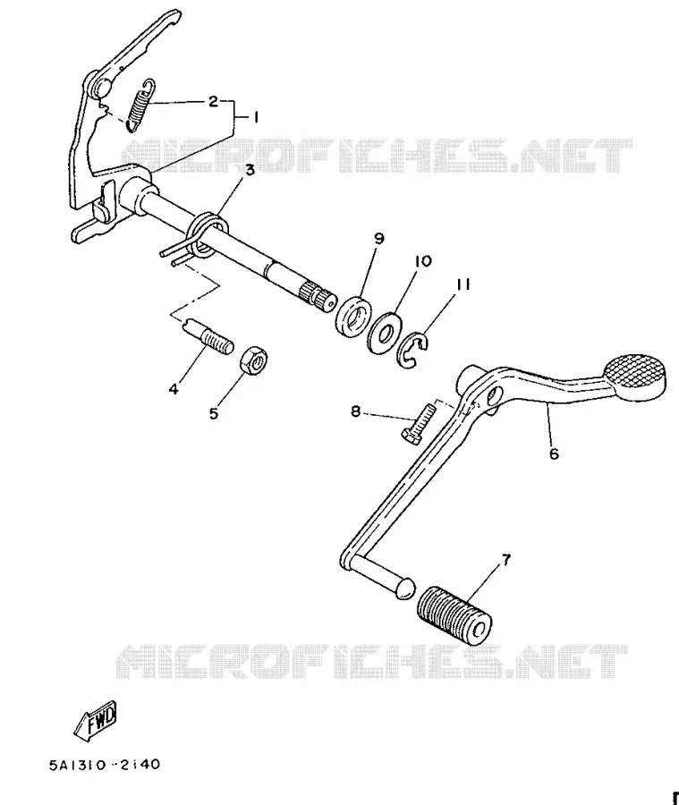 GEAR SHIFT SHAFT / LEVER Yamaha MOTO 50 1987 FS1  FS1