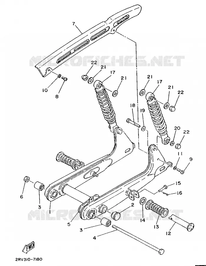 SWINGARM / SHOCK ABSORBER Yamaha MOTO 50 1987 FS1  FS1