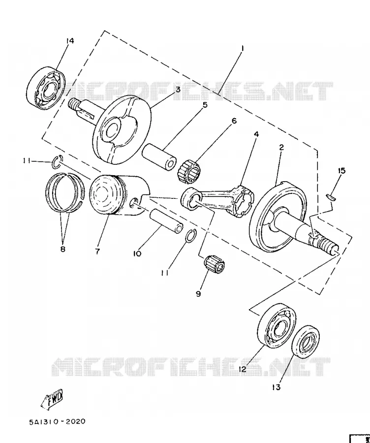 CRANKSHAFT / PISTON Yamaha MOTO 50 1987 FS1  FS1