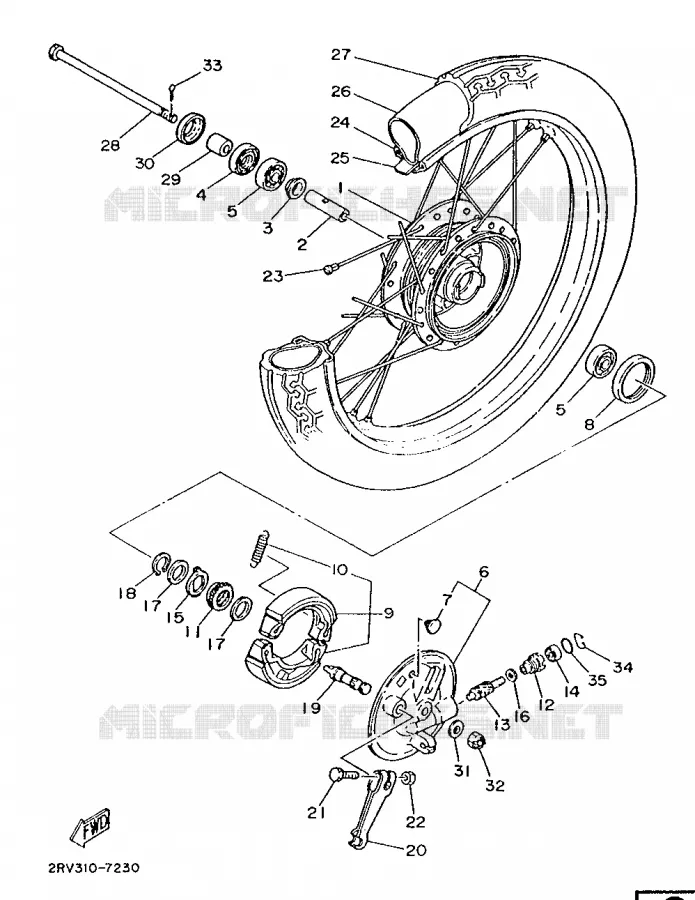 FRONT WHEEL Yamaha MOTO 50 1987 FS1  FS1