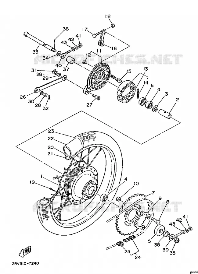 REAR WHEEL Yamaha MOTO 50 1987 FS1  FS1