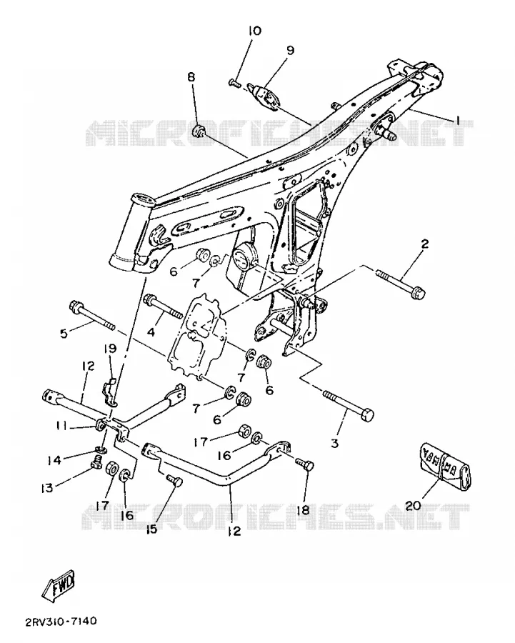 FRAME Yamaha MOTO 50 1989 FS1  FS1