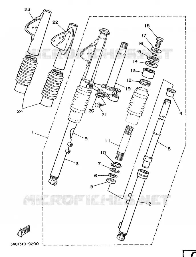FRONT FORK Yamaha MOTO 50 1989 FS1  FS1