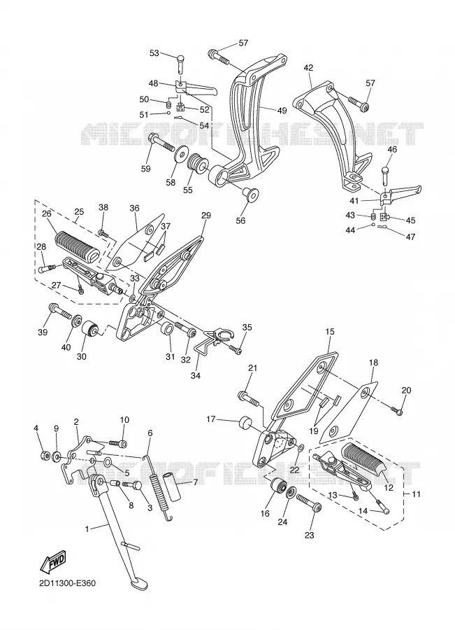 STAND / FOOTREST Yamaha MOTO 1000 2006 FZ1  FZ1-N FAZER _