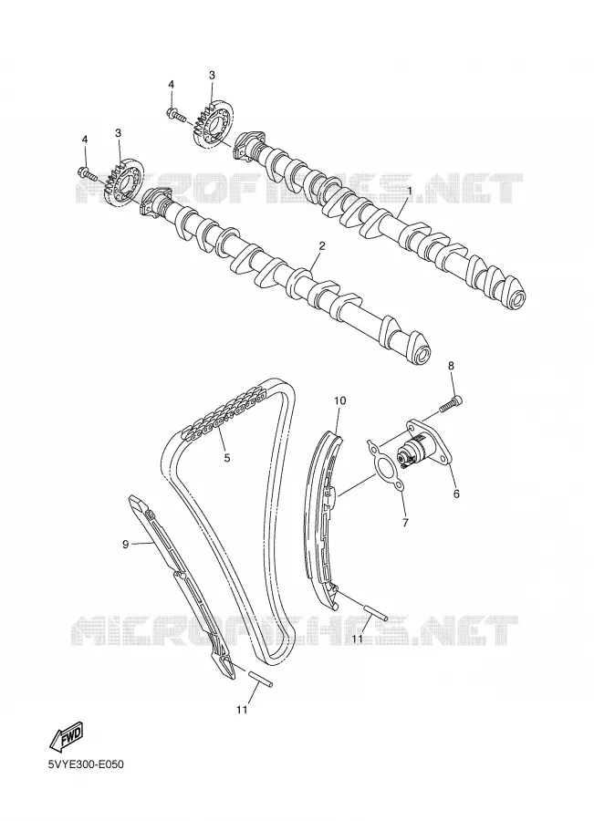 CAMSHAFT / TIMING CHAIN Yamaha MOTO 1000 2007 FZ1  FZ1-N FAZER _
