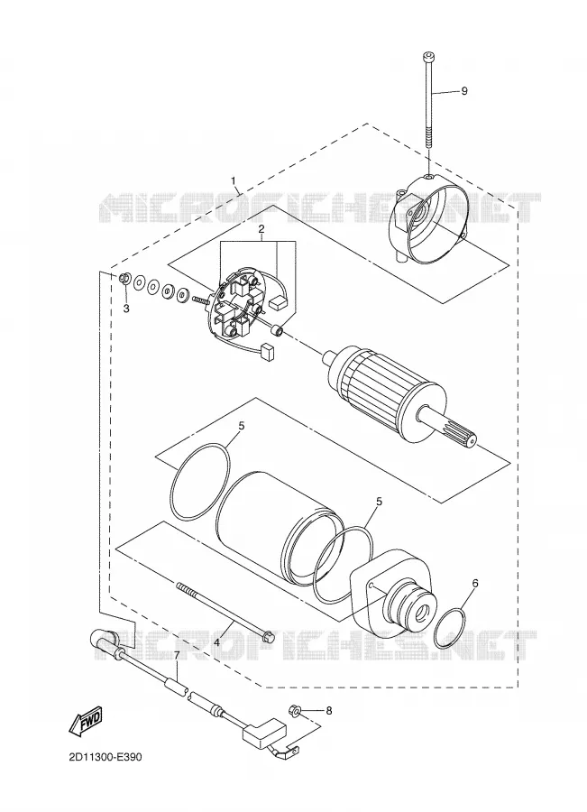 STARTER MOTOR Yamaha MOTO 1000 2006 FAZER  FZ1-S