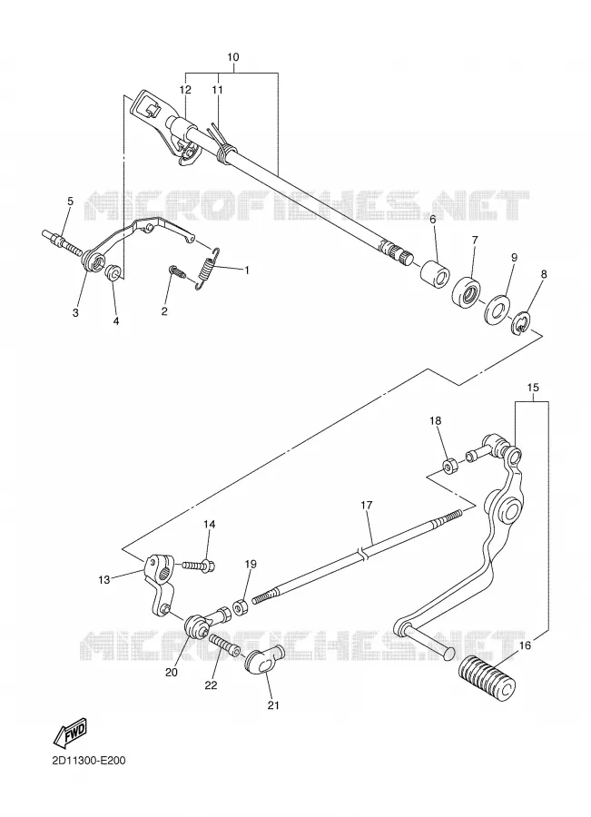 GEAR SHIFT SHAFT / LEVER Yamaha MOTO 1000 2006 FAZER  FZ1-S