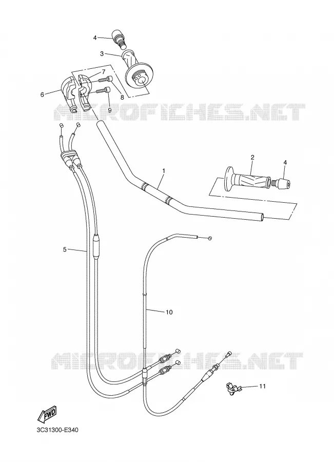HANDLEBAR & CABLES Yamaha MOTO 1000 2006 FAZER  FZ1-S