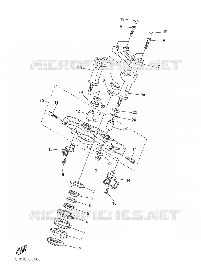 STEERING Yamaha MOTO 1000 2007 FAZER  FZ1-S
