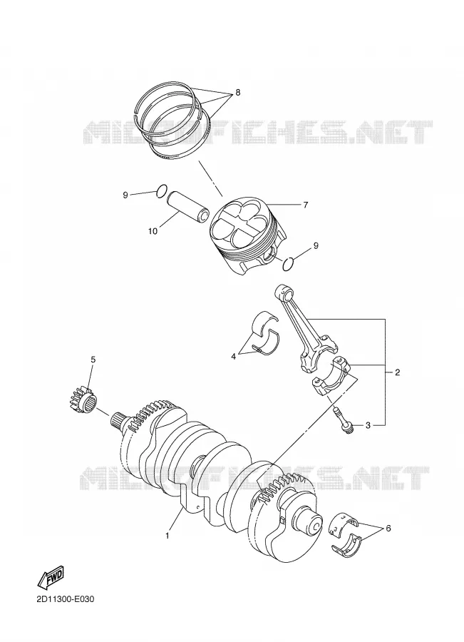 CRANKSHAFT / PISTON Yamaha MOTO 1000 2007 FAZER  FZ1-S