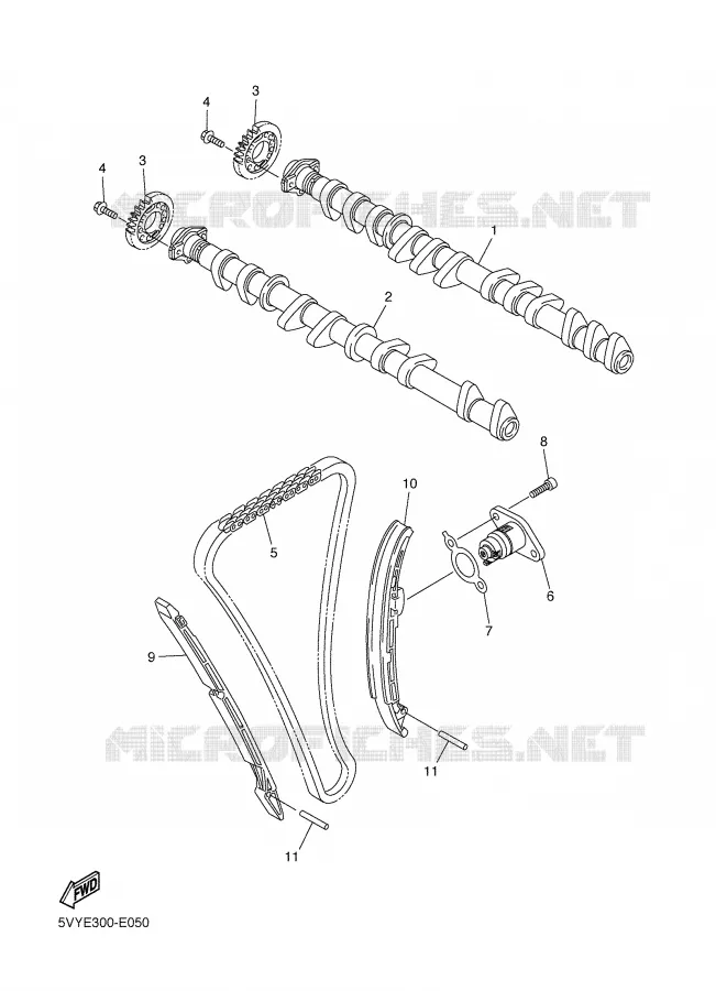 CAMSHAFT / TIMING CHAIN Yamaha MOTO 1000 2007 FAZER  FZ1-S
