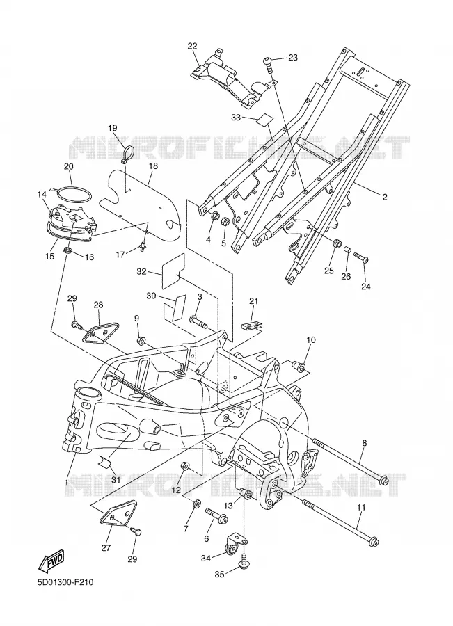 FRAME Yamaha MOTO 1000 2007 FAZER ABS  FZ1-SA