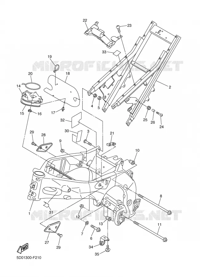 FRAME Yamaha MOTO 1000 2007 FAZER ABS  FZ1-SA