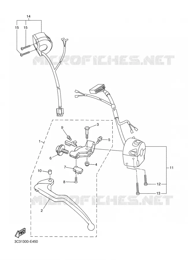HANDLE SWITCH / LEVER Yamaha MOTO 1000 2008 FAZER ABS  FZ1-SA