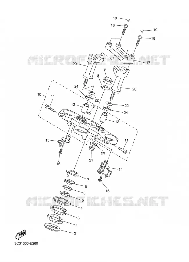 STEERING Yamaha MOTO 1000 2007 FAZER  FZ1-SW