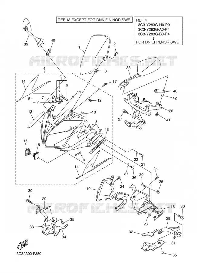 COVER 1 Yamaha MOTO 1000 2007 FAZER  FZ1-SW