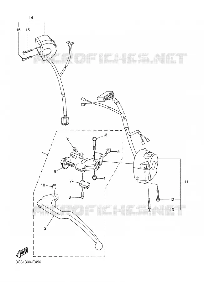 HANDLE SWITCH / LEVER Yamaha MOTO 1000 2008 FAZER  FZ1-SX