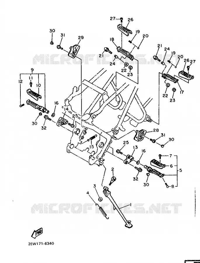 STAND / FOOTREST Yamaha MOTO 600 1986 FZ  FZ600