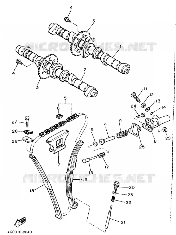 CAMSHAFT / TIMING CHAIN Yamaha MOTO 600 1986 FZ  FZ600