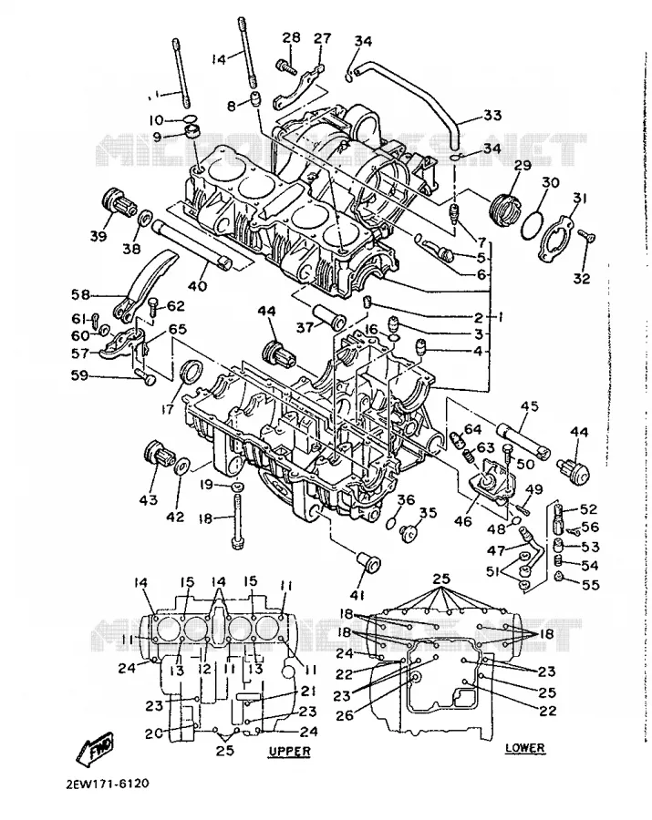 CRANKCASE Yamaha MOTO 600 1986 FZ  FZ600