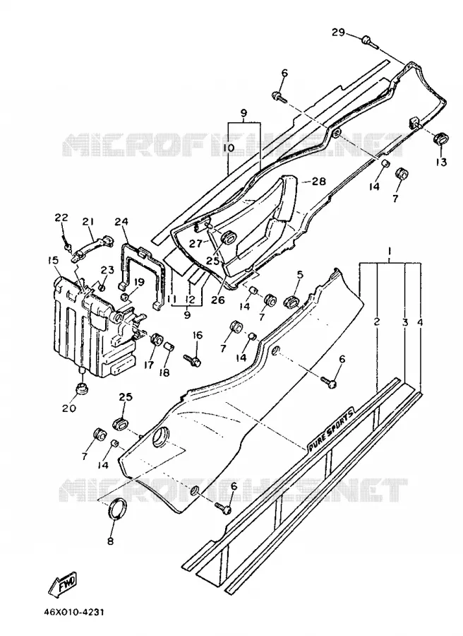 SIDE COVER Yamaha MOTO 600 1986 FZ  FZ600