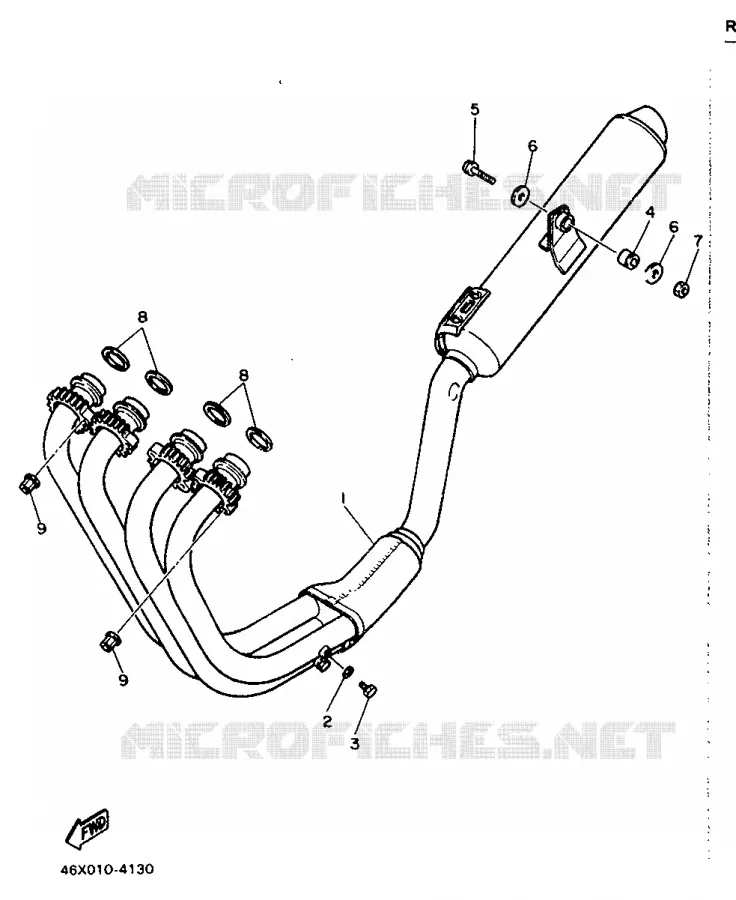 EXHAUST Yamaha MOTO 600 1988 FZ  FZ600