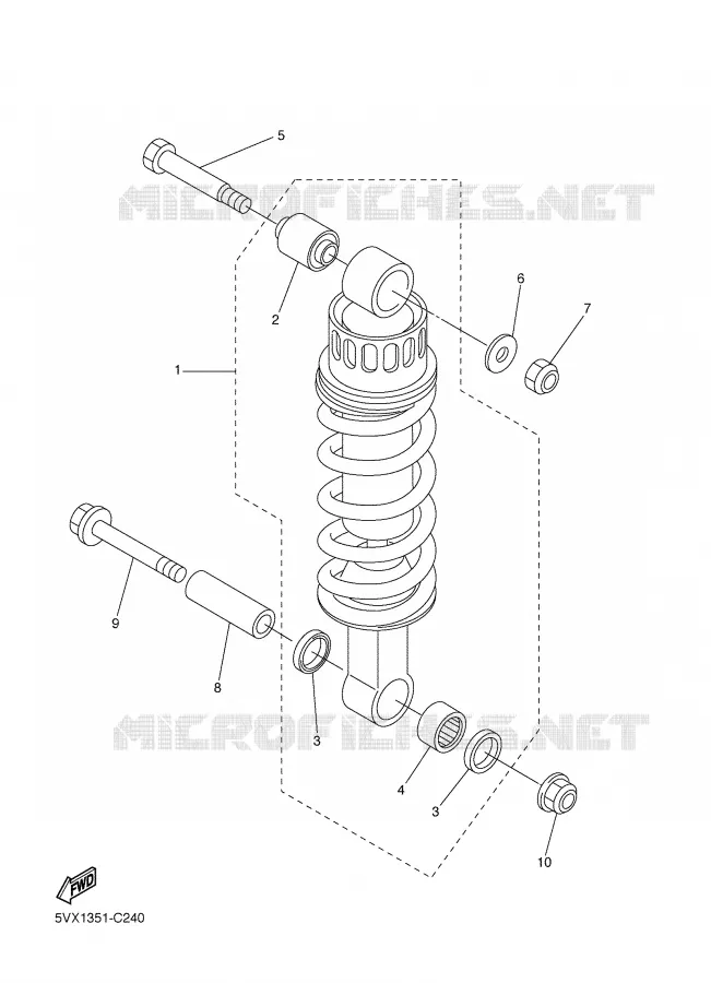 REAR SHOCK ABSORBER Yamaha MOTO 600 2005 FZ6  FZ6-N