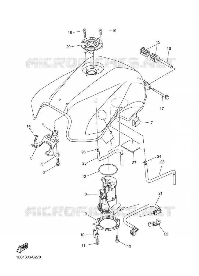FUEL TANK Yamaha MOTO 600 2005 FZ6  FZ6-N