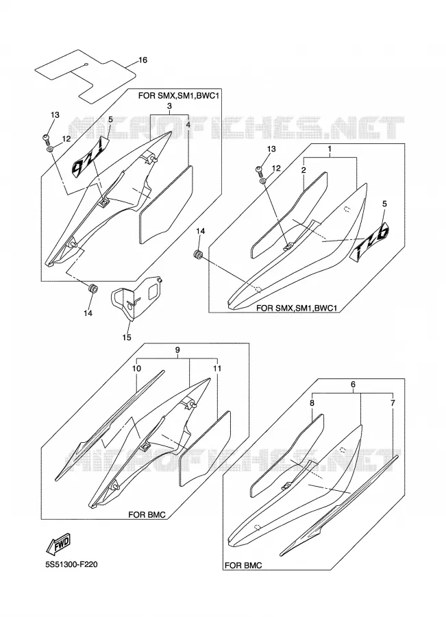 SIDE COVER Yamaha MOTO 600 2007 FZ6 S2 ABS  FZ6-NAHG