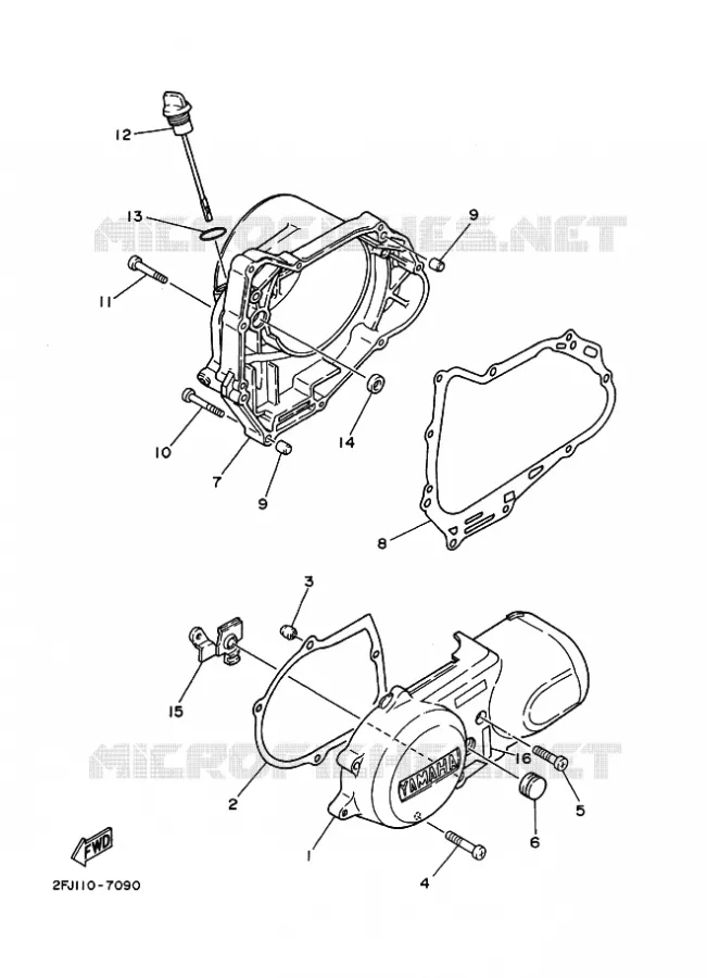 COVER - ENGINE 1 Yamaha QUAD 80 1998 RAPTOR  YFM80