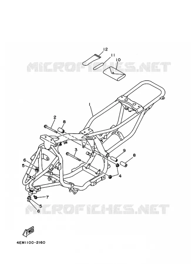 FRAME Yamaha QUAD 80 1998 RAPTOR  YFM80