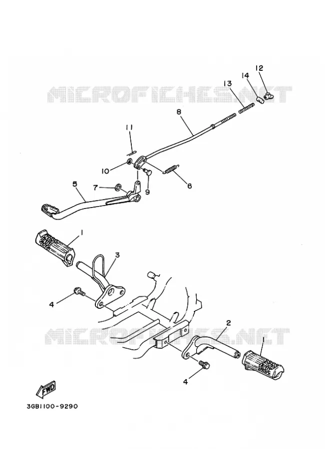 STAND / FOOTREST Yamaha QUAD 80 1998 RAPTOR  YFM80