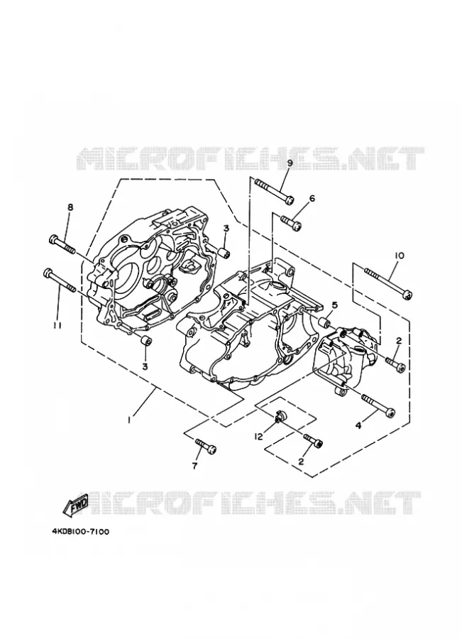 CRANKCASE Yamaha QUAD 250 1998 TIMBERWOLF  YFB250FW