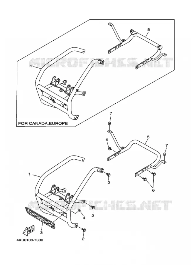 BUMPER Yamaha QUAD 350 1998 WOLVERINE  YFM350FW-X YFM35FXK
