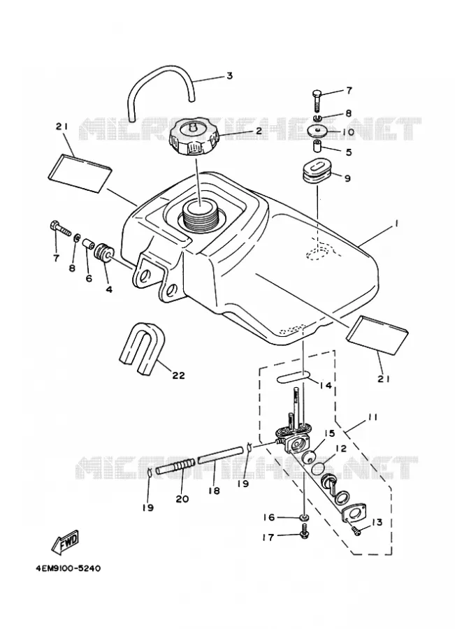 FUEL TANK Yamaha QUAD 80 1996 RAPTOR  YFM80