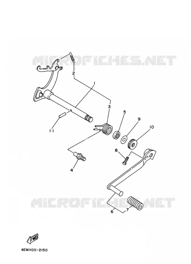 GEAR SHIFT SHAFT / LEVER Yamaha QUAD 80 1996 RAPTOR  YFM80