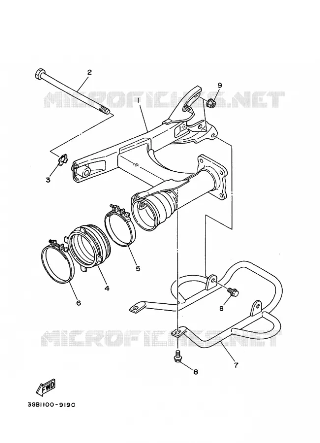 SWINGARM Yamaha QUAD 80 1996 RAPTOR  YFM80