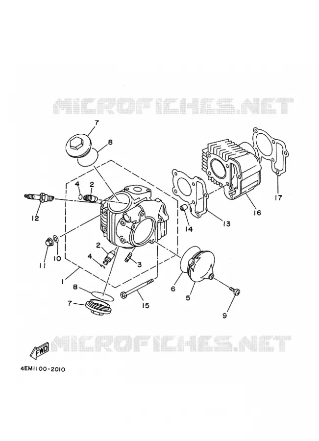 CYLINDER Yamaha QUAD 80 1995 RAPTOR  YFM80