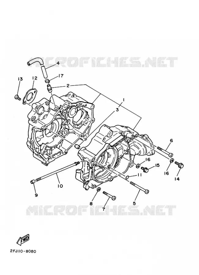 CRANKCASE Yamaha QUAD 80 1995 RAPTOR  YFM80