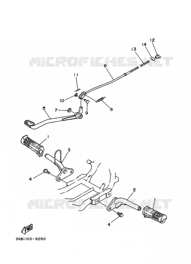 STAND / FOOTREST Yamaha QUAD 80 1995 RAPTOR  YFM80