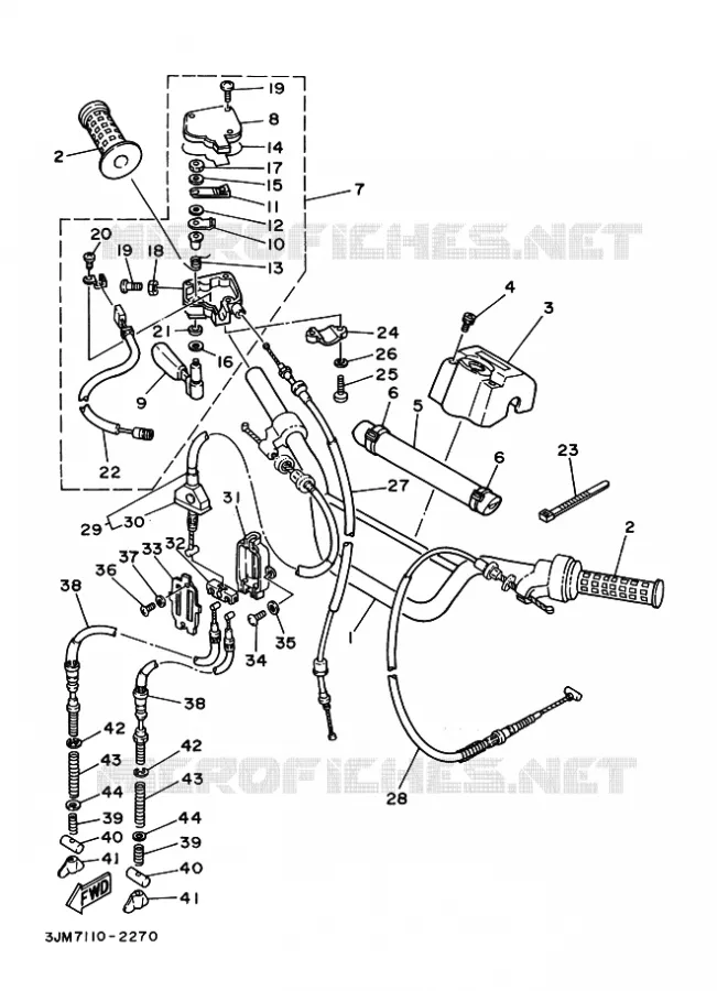 HANDLEBAR & CABLES Yamaha QUAD 200 1995 BLASTER  YFS200 BLASTER