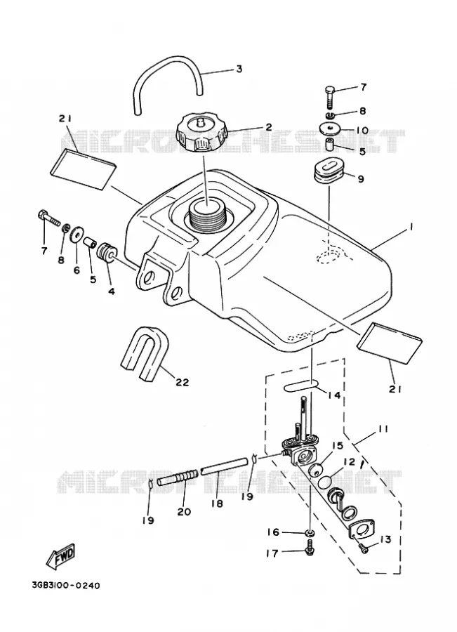 FUEL TANK Yamaha QUAD 80 1994 RAPTOR  YFM80