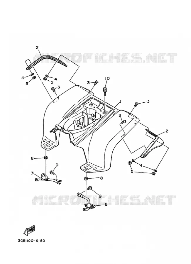 REAR FENDER Yamaha QUAD 80 1994 RAPTOR  YFM80