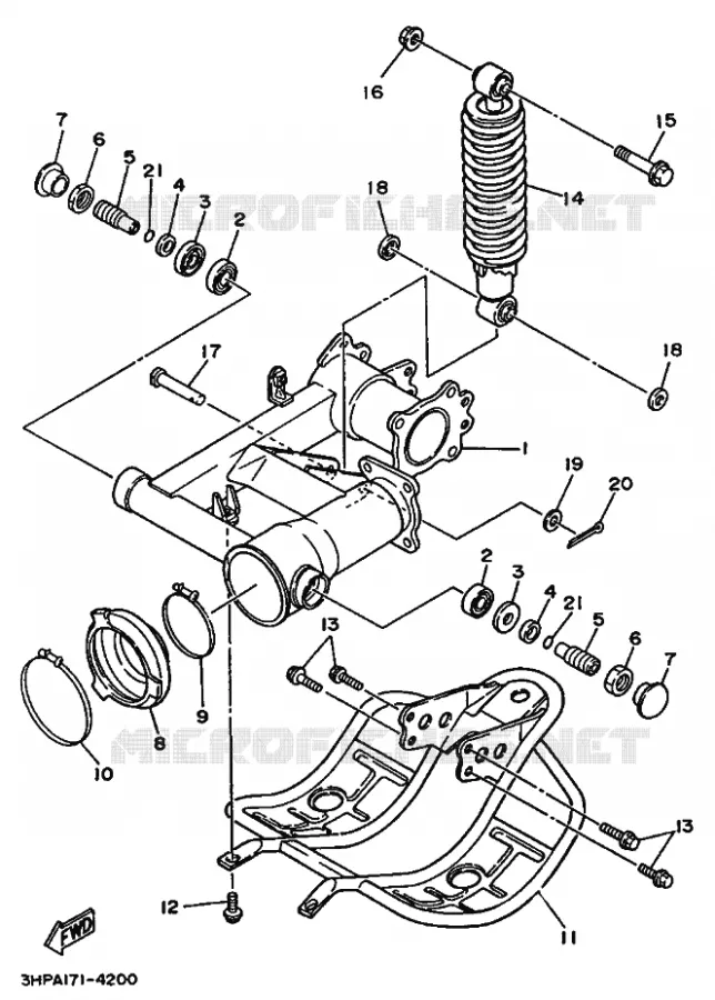 SWINGARM / SHOCK ABSORBER Yamaha QUAD 350 1993 RAPTOR  YFM350