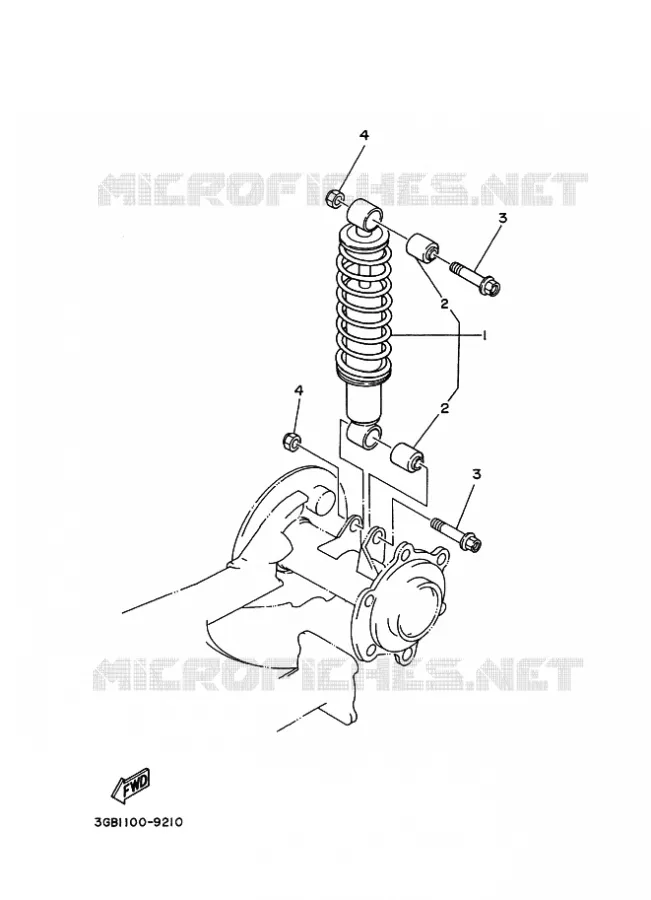 REAR SHOCK ABSORBER Yamaha QUAD 80 1992 RAPTOR  YFM80