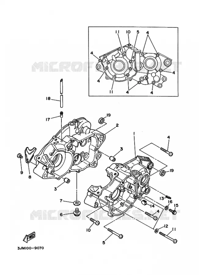 CRANKCASE Yamaha QUAD 200 1991 BLASTER  YFS200 BLASTER