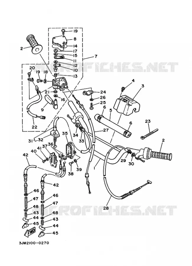 HANDLEBAR & CABLES Yamaha QUAD 200 1990 BLASTER  YFS200 BLASTER