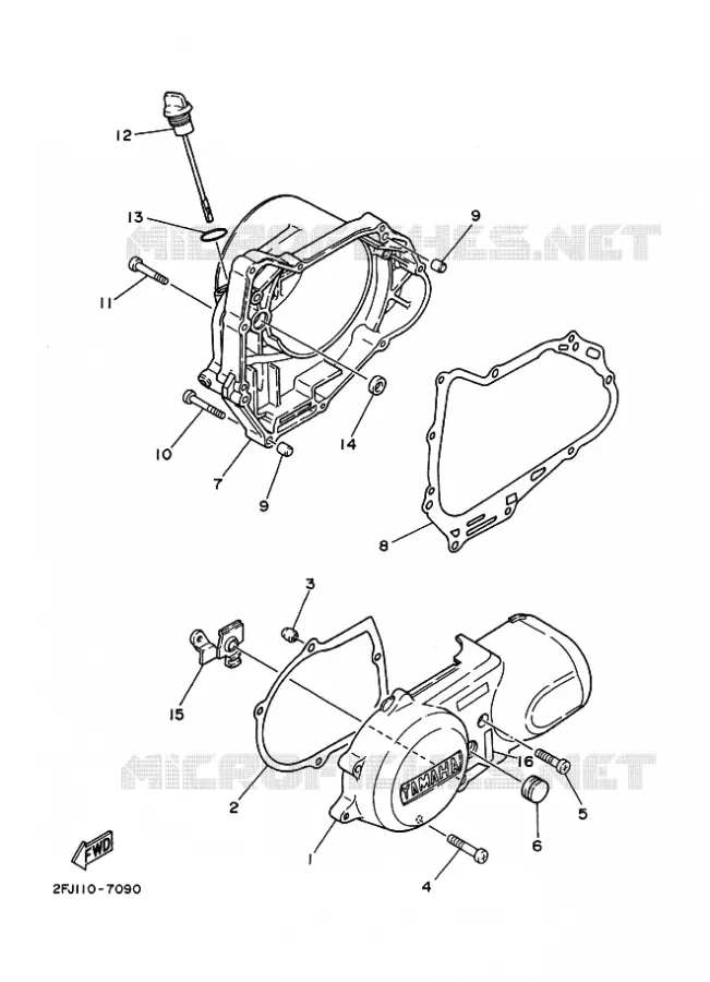 COVER - ENGINE 1 Yamaha QUAD 80 1988 RAPTOR  YFM80T