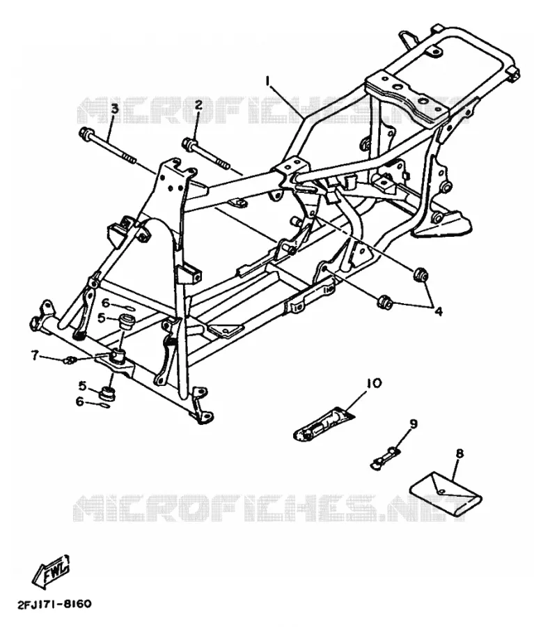 FRAME Yamaha QUAD 80 1988 RAPTOR  YFM80T
